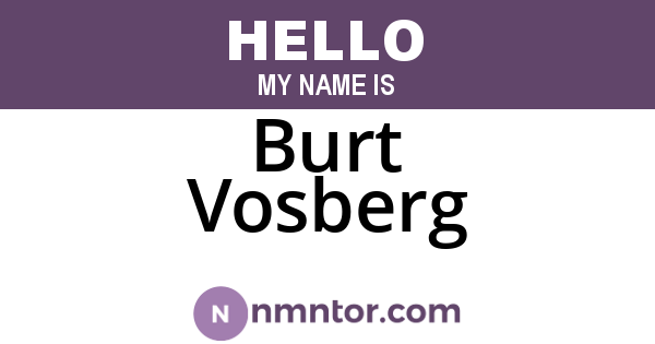 Burt Vosberg