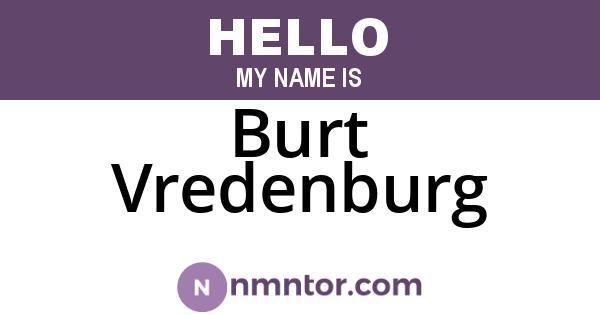 Burt Vredenburg