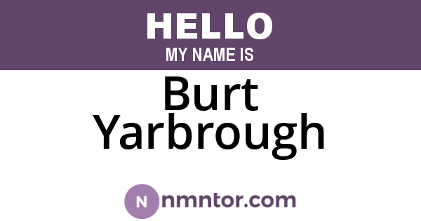 Burt Yarbrough
