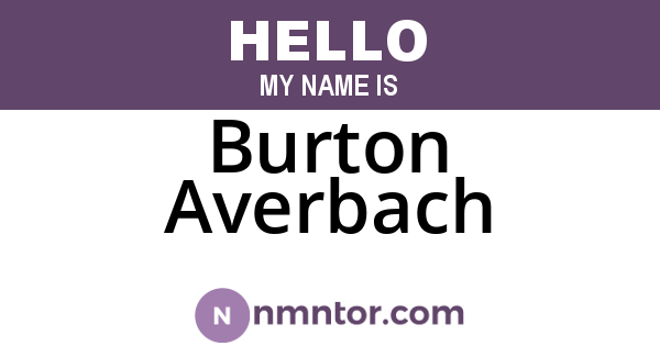 Burton Averbach
