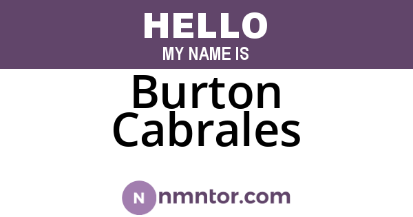 Burton Cabrales