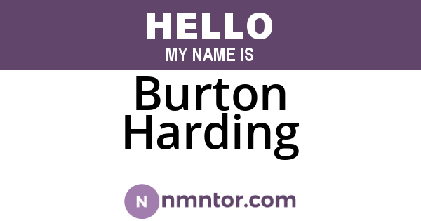 Burton Harding