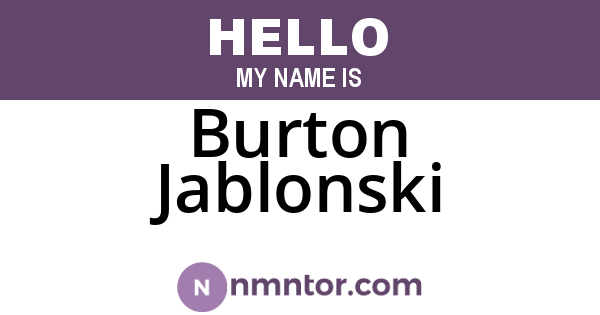 Burton Jablonski