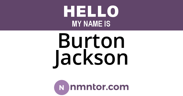 Burton Jackson