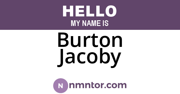 Burton Jacoby