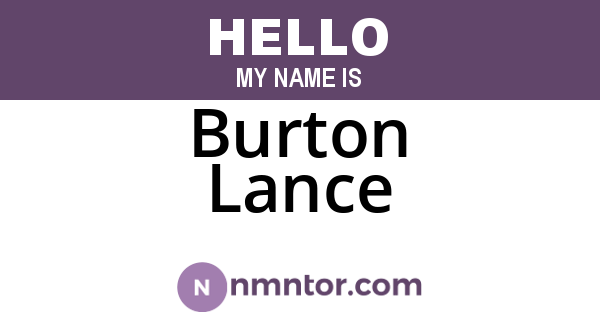 Burton Lance