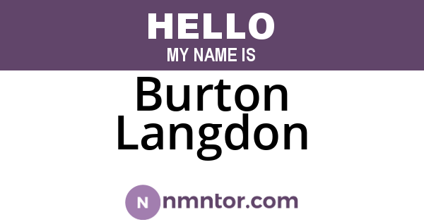 Burton Langdon