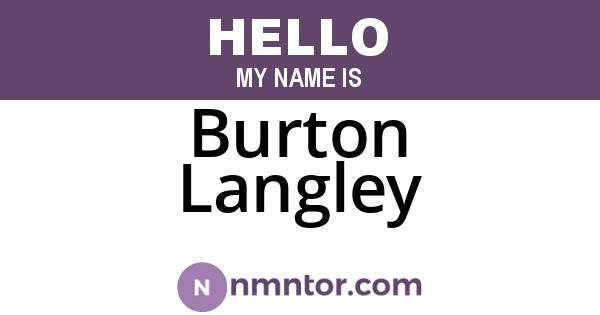 Burton Langley