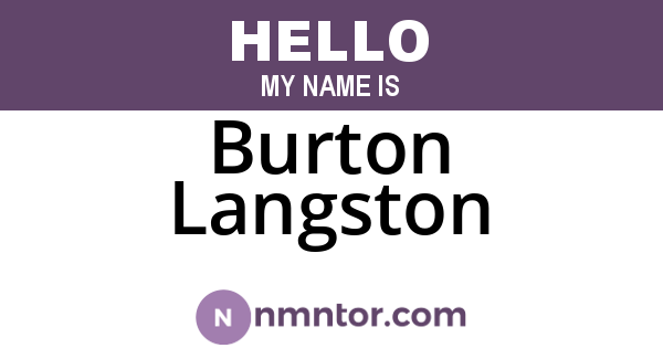 Burton Langston
