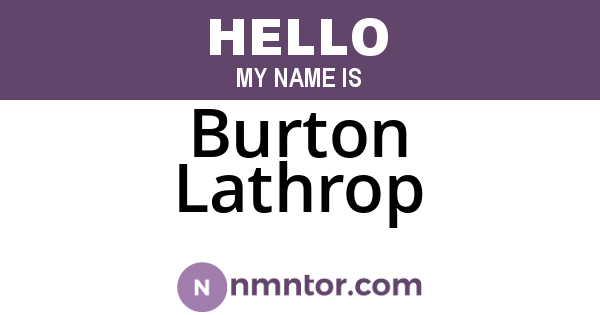 Burton Lathrop