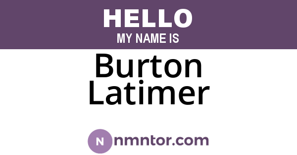 Burton Latimer