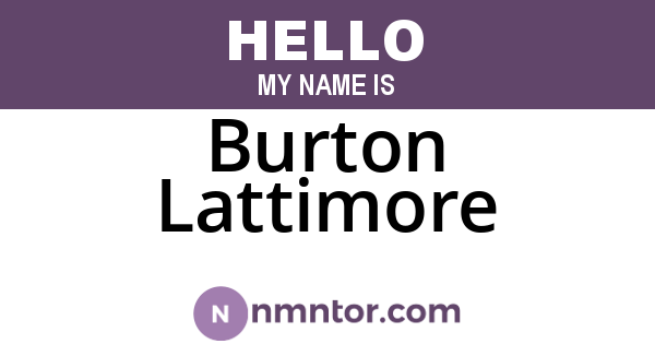 Burton Lattimore