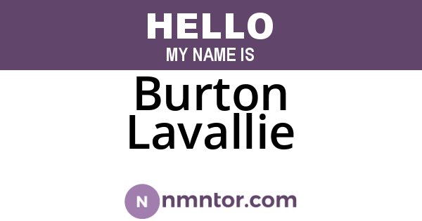 Burton Lavallie