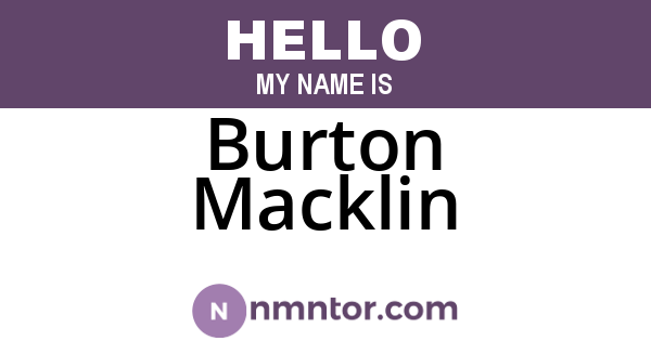 Burton Macklin