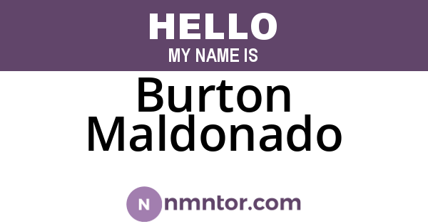 Burton Maldonado