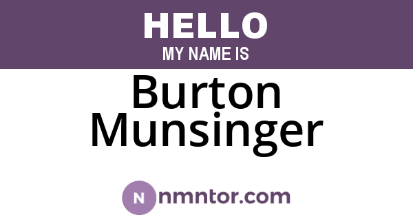 Burton Munsinger