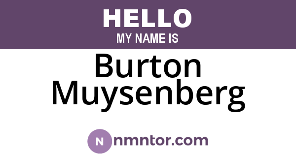 Burton Muysenberg