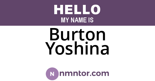 Burton Yoshina