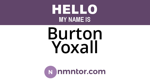 Burton Yoxall