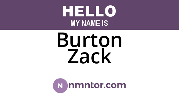 Burton Zack