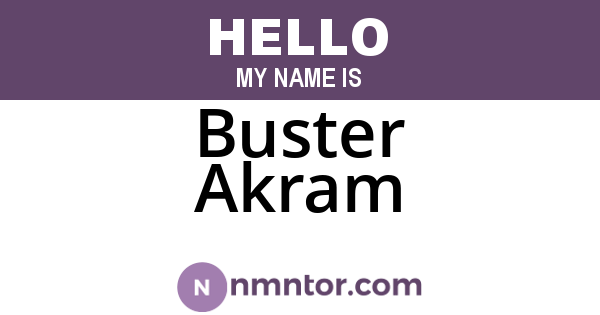 Buster Akram