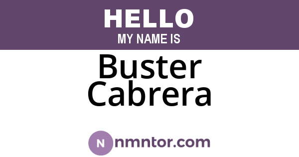 Buster Cabrera