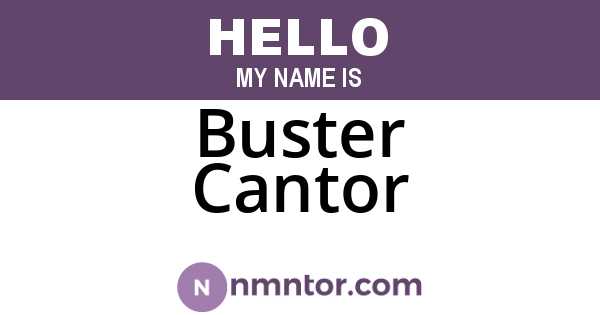 Buster Cantor