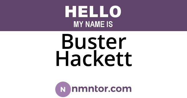 Buster Hackett