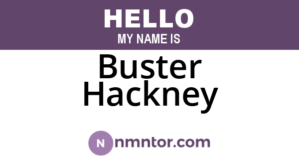 Buster Hackney