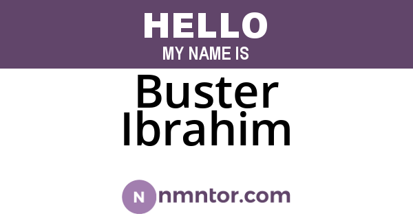 Buster Ibrahim