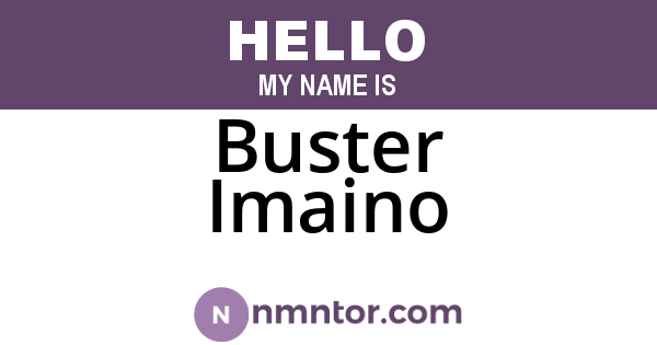 Buster Imaino