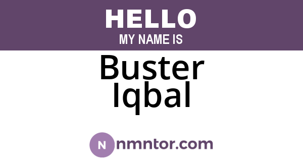 Buster Iqbal