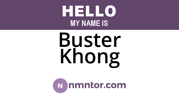 Buster Khong
