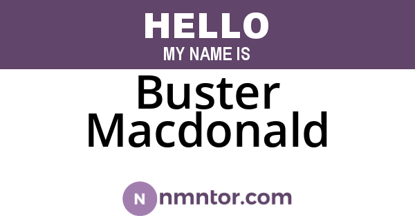 Buster Macdonald