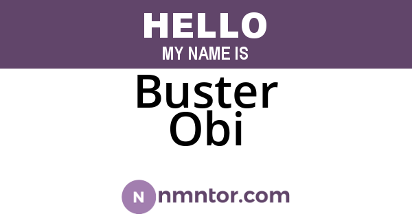Buster Obi