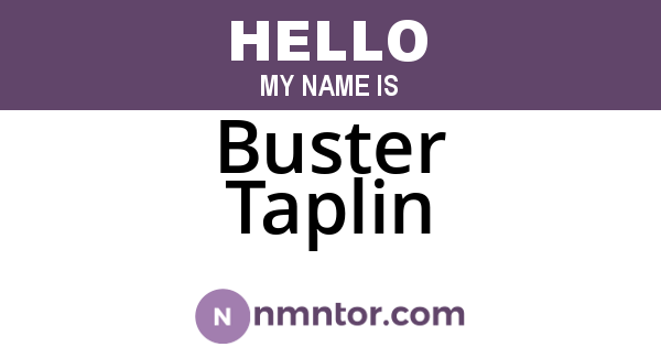 Buster Taplin