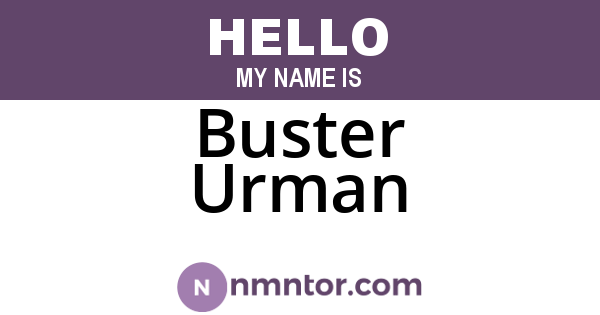 Buster Urman