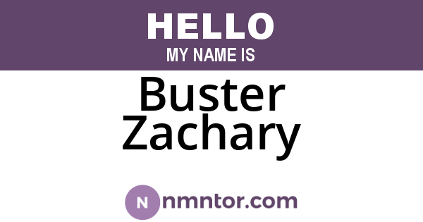 Buster Zachary