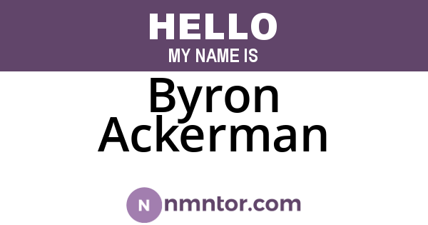 Byron Ackerman