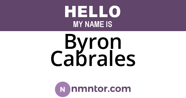 Byron Cabrales