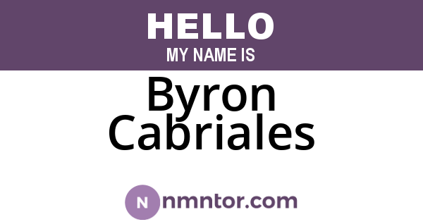 Byron Cabriales