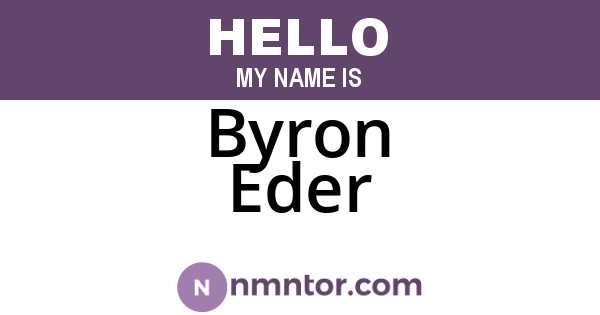 Byron Eder