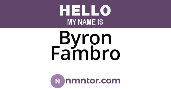 Byron Fambro