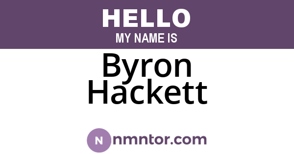 Byron Hackett