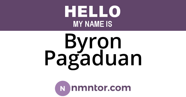 Byron Pagaduan
