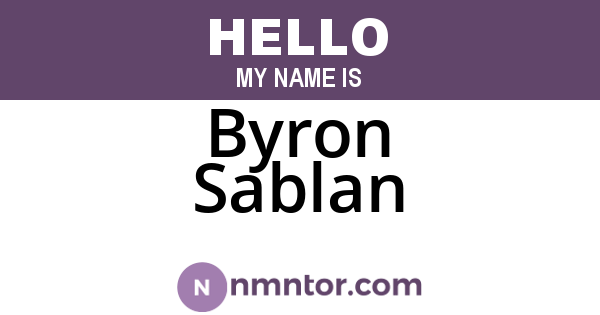 Byron Sablan