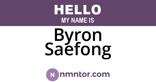 Byron Saefong