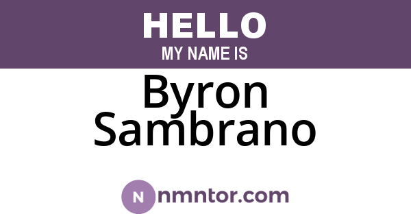 Byron Sambrano