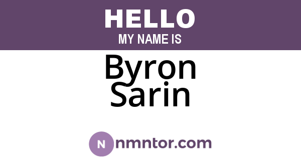 Byron Sarin