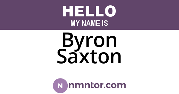 Byron Saxton